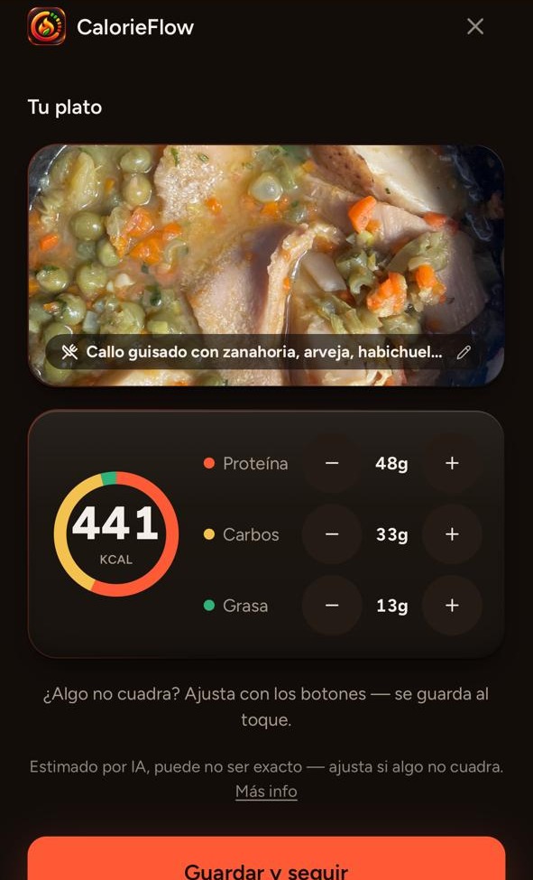 Tus calorías y nutrientes, editables en un toque